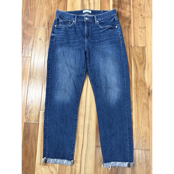 LOFT Denim - LOFT Soft Girlfriend Mid Rise Ankle Stretch Blue Jeans Womens 6